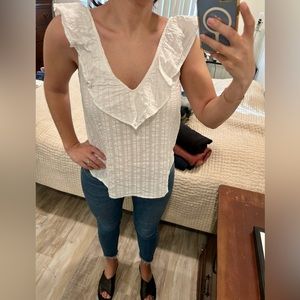 GAP White Flutter Top
